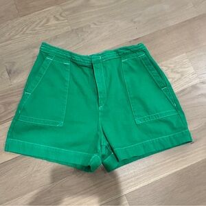 Jigsaw Green Cargo Shorts with Flat Front Design